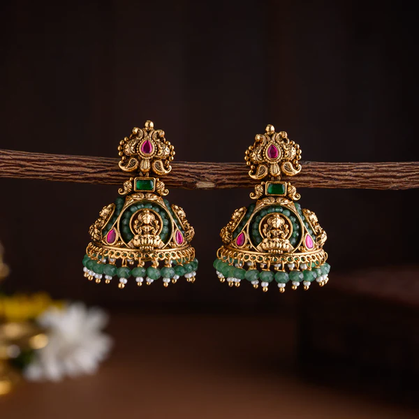 Jadau Temple Jhumkas